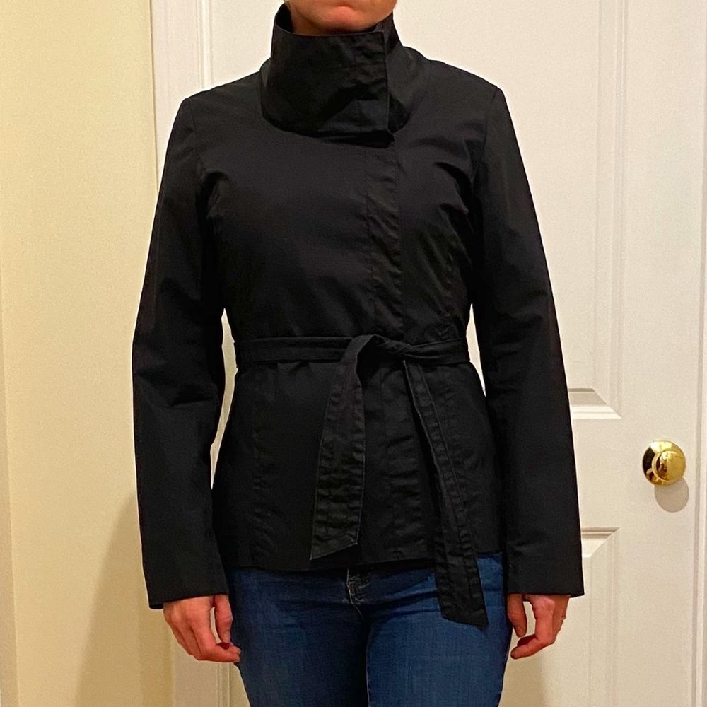 Stylish black belted coat